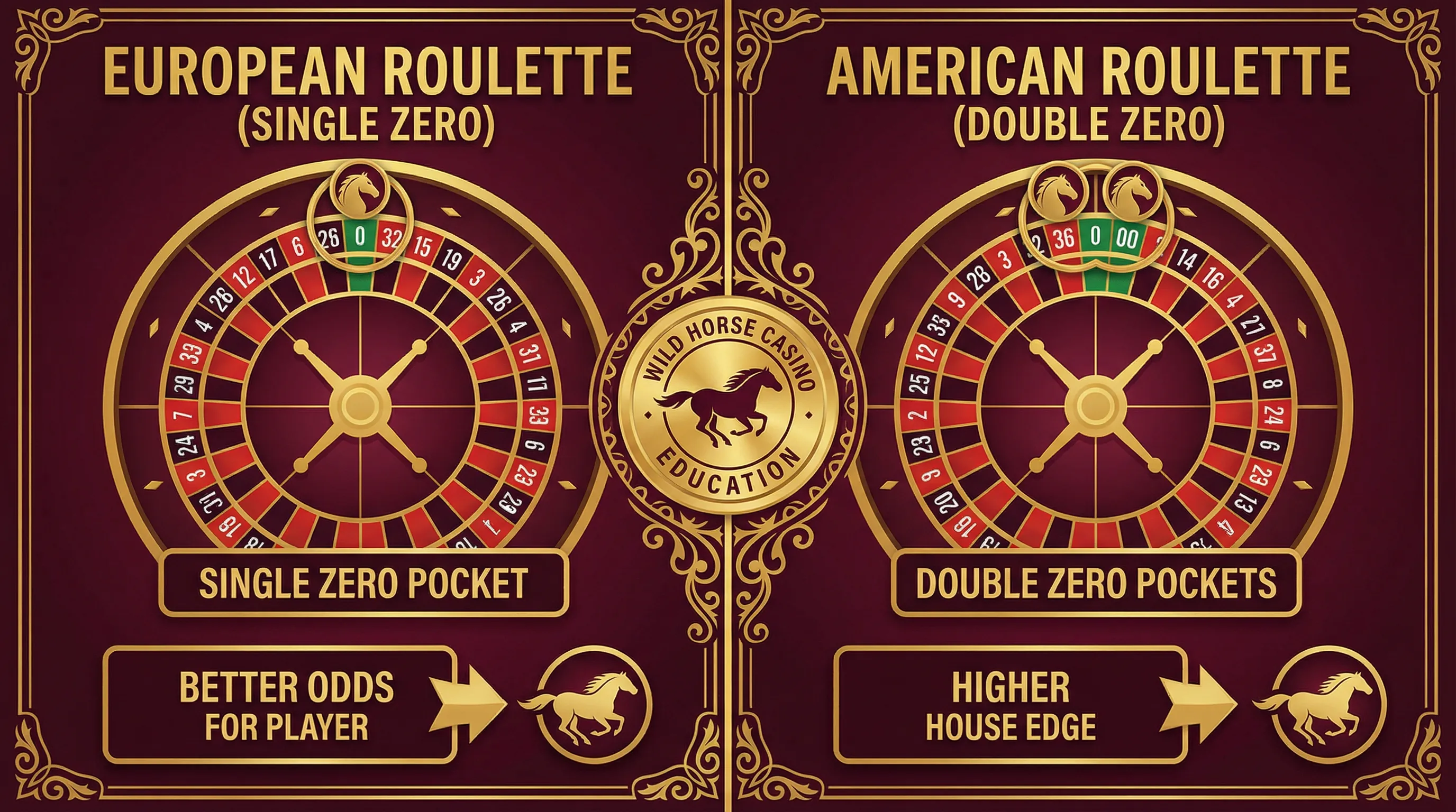 Comparação entre roleta europeia e americana